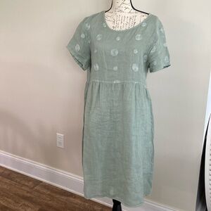 Terzo Millenio sea foam linen dress